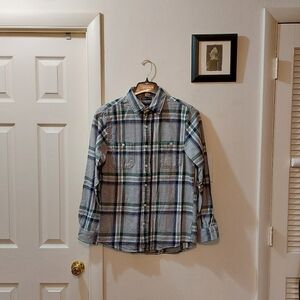 Old Navy Men's Plaid Shirt - Green and Gray
